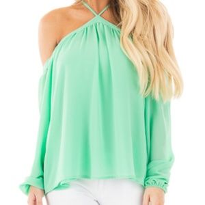 NWT: Naked Zebra Green Neck-Straps Going-Out Top